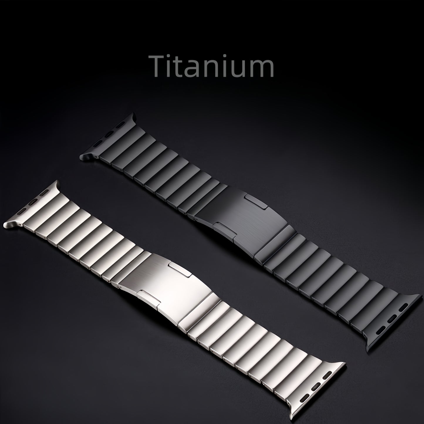 2024 Pure Titanium Alloy Chain Design Apple Watch Band Butterfly Buckle