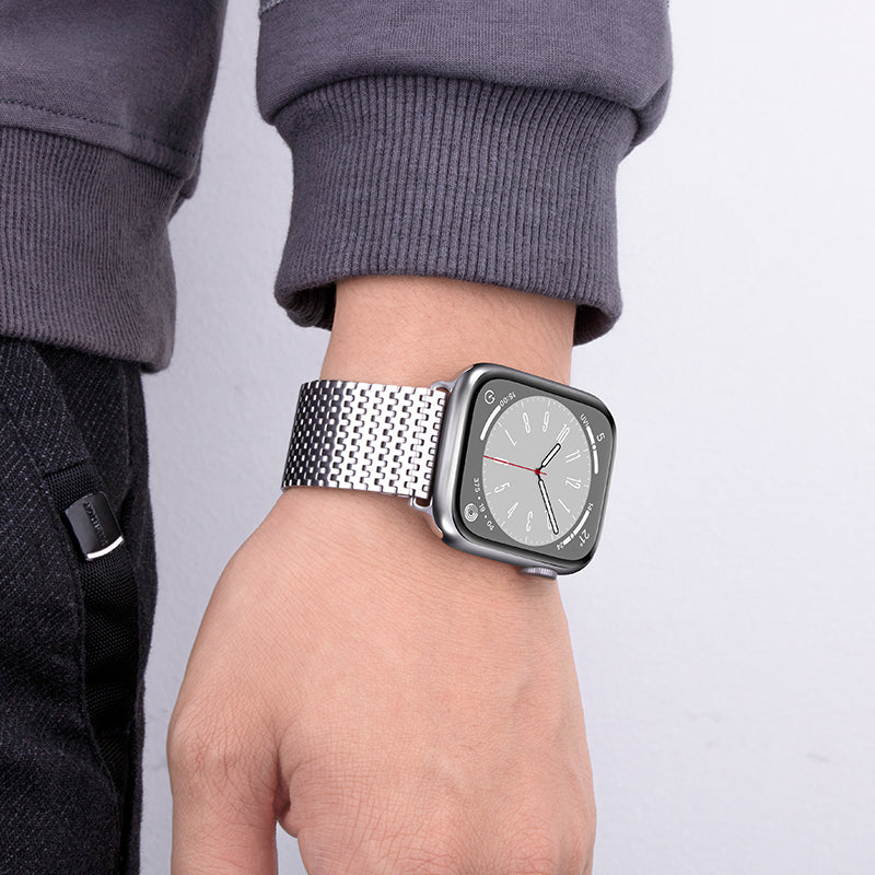 2024 Handwoven Magnetic Curve Chain Metal Watch Band for Apple Watch