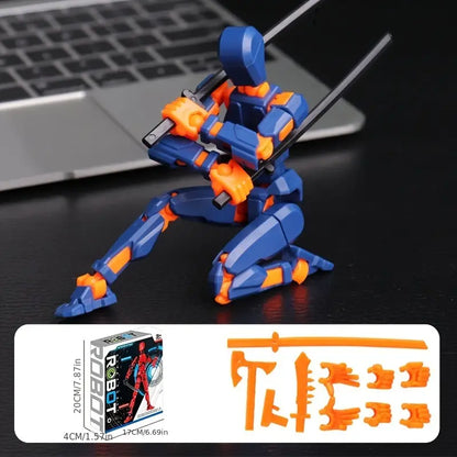 Action Figure 3D Printed Robot Multi-Jointed Movable Desktop Decorations for Game Lovers