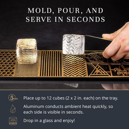 Hot Sale-Clear Ice Cube Brass Stamp Tray