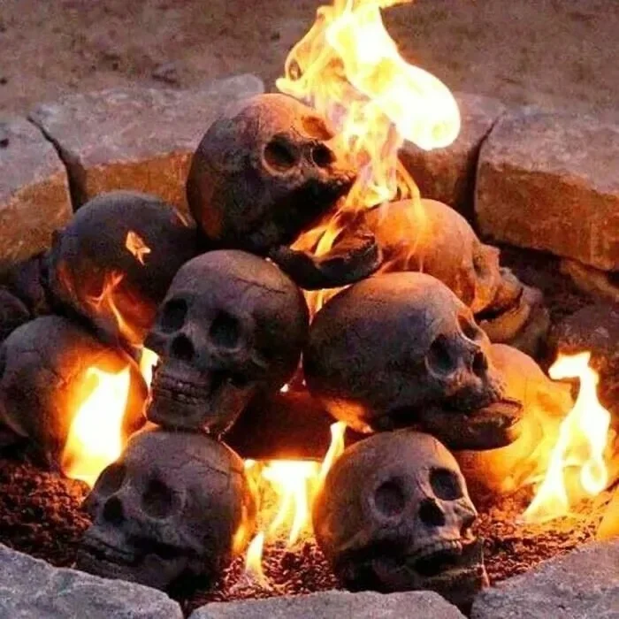 Ceramic Fireproof Fire Pit Skull💀 🎃2024 Halloween Hot Sale🔥