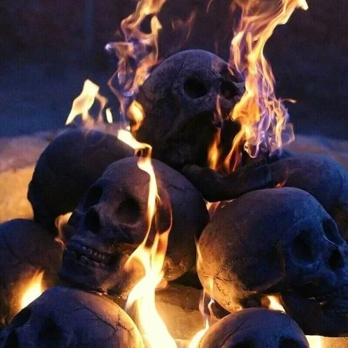 Ceramic Fireproof Fire Pit Skull💀 🎃2024 Halloween Hot Sale🔥