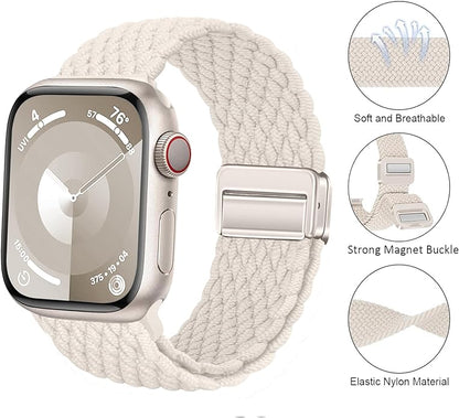 Nylon Magnetic Braided Apple Watchband Various Colors Stretch