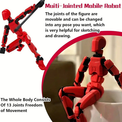 Action Figure 3D Printed Robot Multi-Jointed Movable Desktop Decorations for Game Lovers