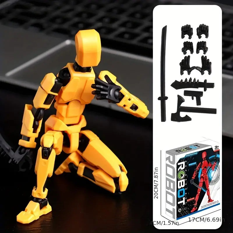 Action Figure 3D Printed Robot Multi-Jointed Movable Desktop Decorations for Game Lovers