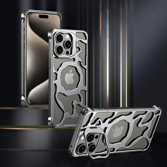 Aero-Aluminum Heat Dissipation Hidden Metal Bracket, Magnetic Ultra-thin iPhone case