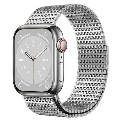 2024 Handwoven Magnetic Curve Chain Metal Watch Band for Apple Watch