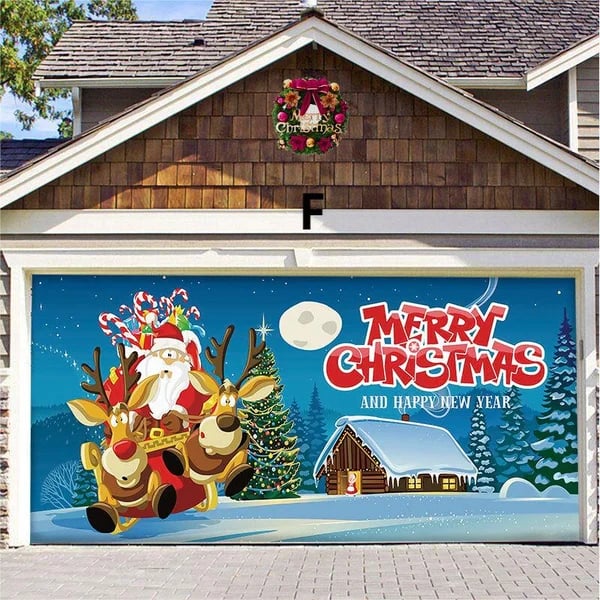 Halloween&Christmas 2024 Garage Door Decoration