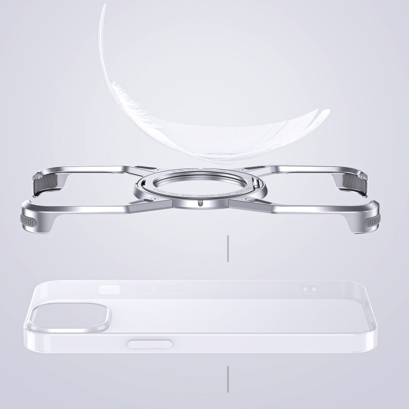 New Launch! (Magsafe and Holder included) Detachable X-Man Frameless Phone Case Aluminum Alloy