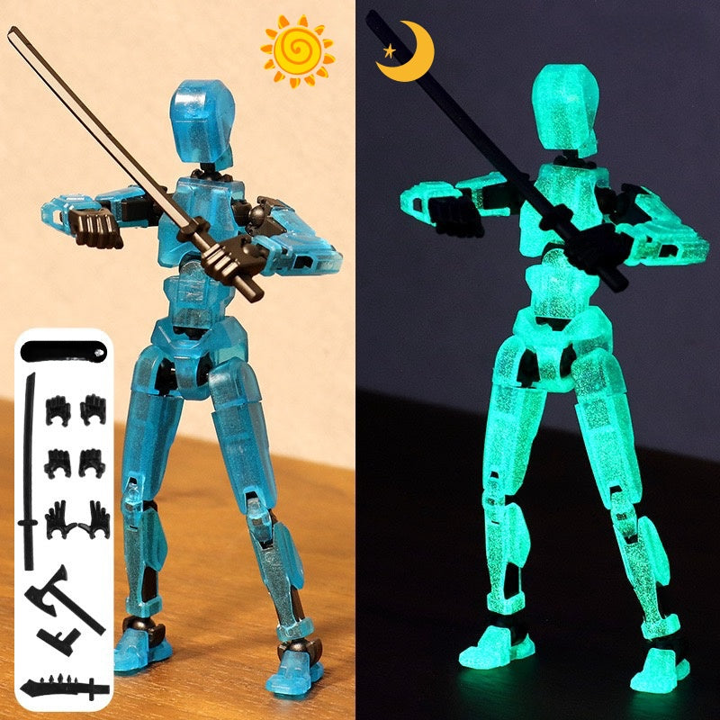 Action Figure 3D Printed Robot Multi-Jointed Movable Desktop Decorations for Game Lovers