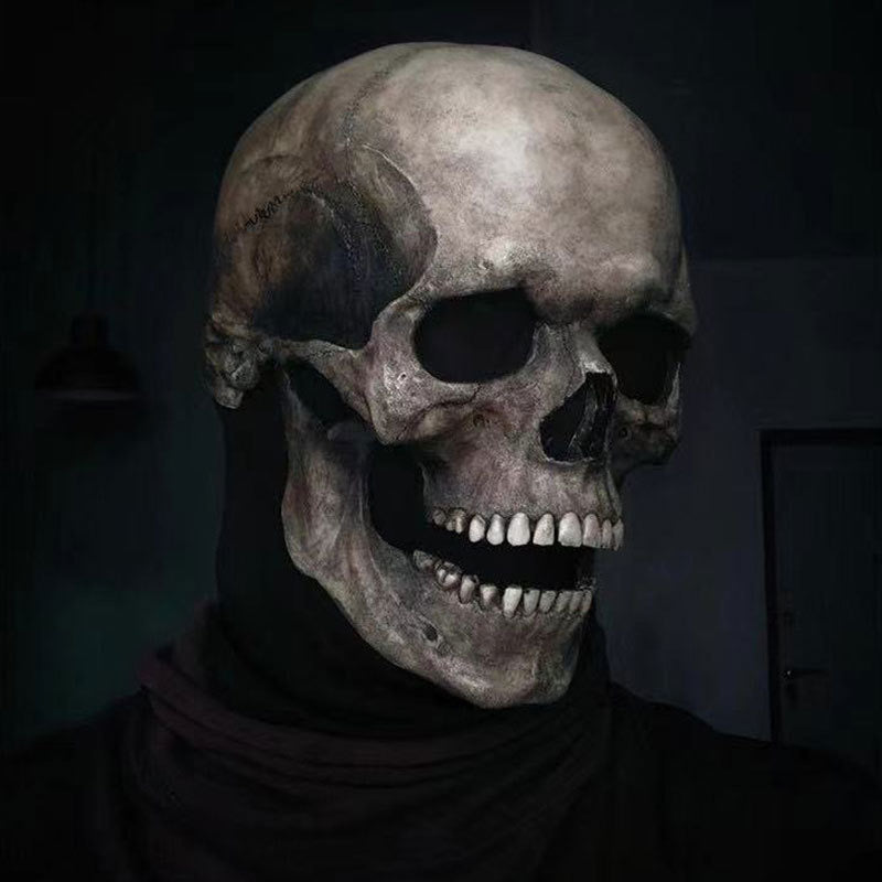 Creepy Full Head Skull Mask Skeleton Mask- Movable Jaw Party Cosplay Mask Decoration