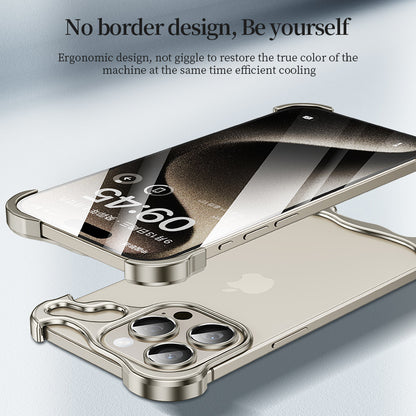 Special-Shaped Metal Corner Pad Anti-Fall iPhone Case No border Design