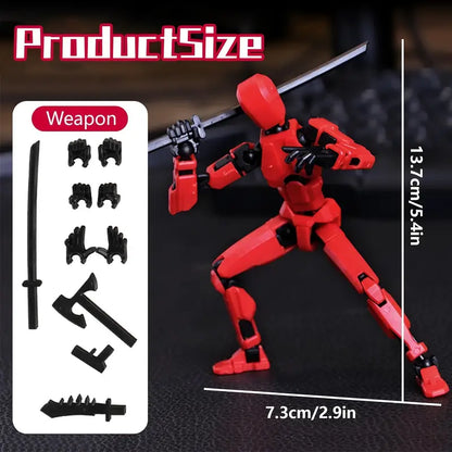 Action Figure 3D Printed Robot Multi-Jointed Movable Desktop Decorations for Game Lovers