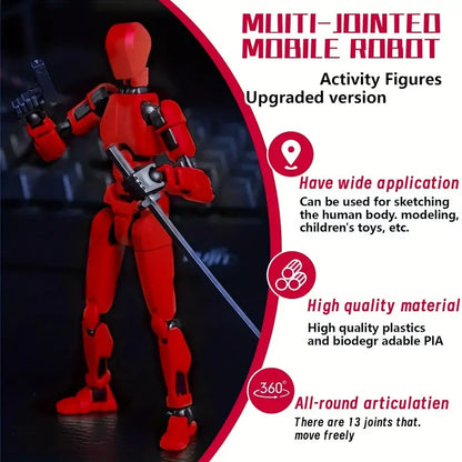 Action Figure 3D Printed Robot Multi-Jointed Movable Desktop Decorations for Game Lovers