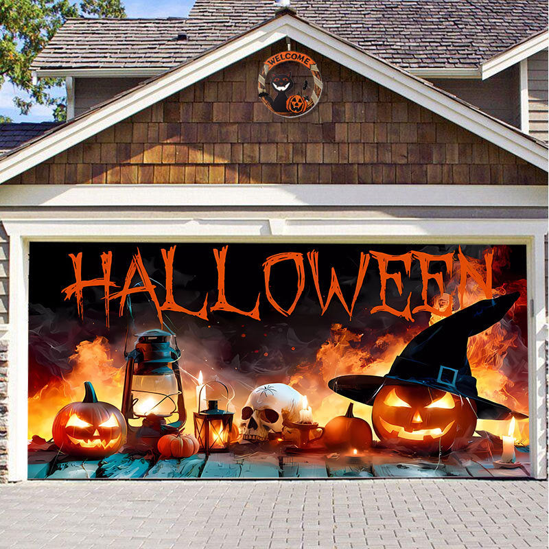 Halloween&Christmas 2024 Garage Door Decoration