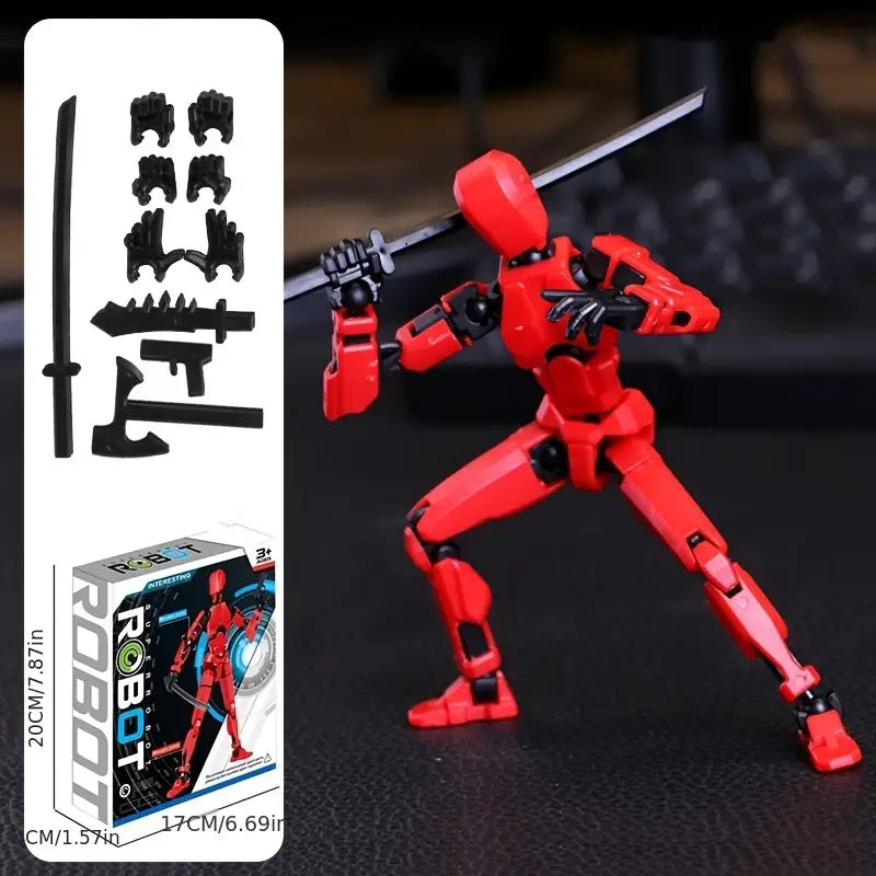 Action Figure 3D Printed Robot Multi-Jointed Movable Desktop Decorations for Game Lovers