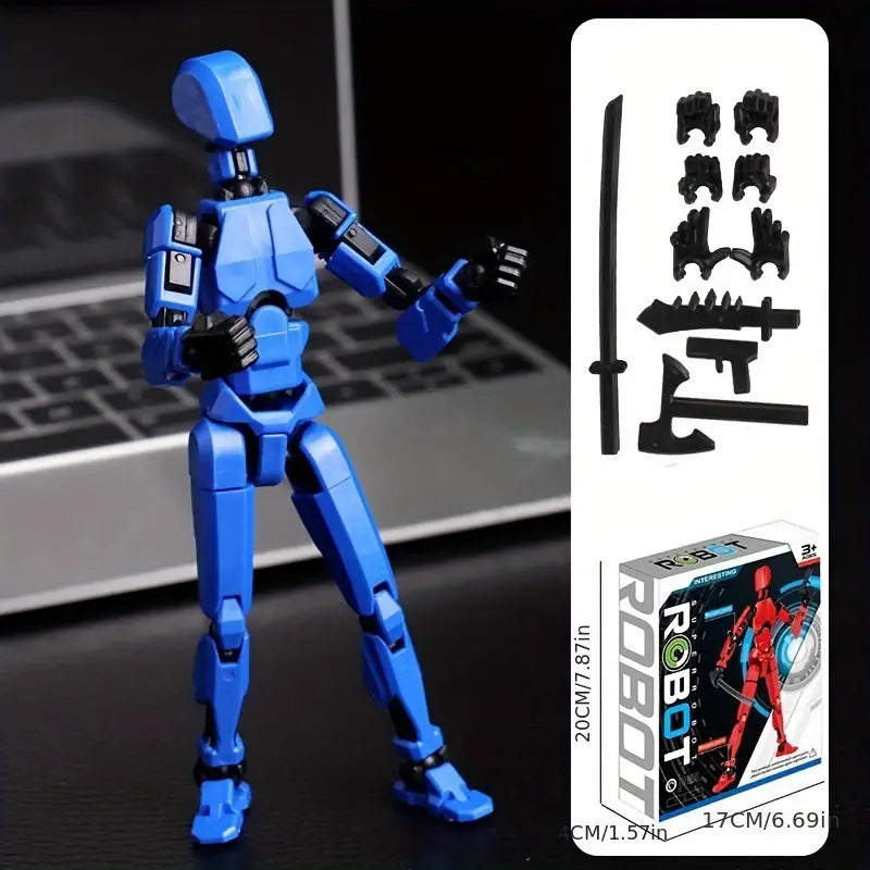 Action Figure 3D Printed Robot Multi-Jointed Movable Desktop Decorations for Game Lovers